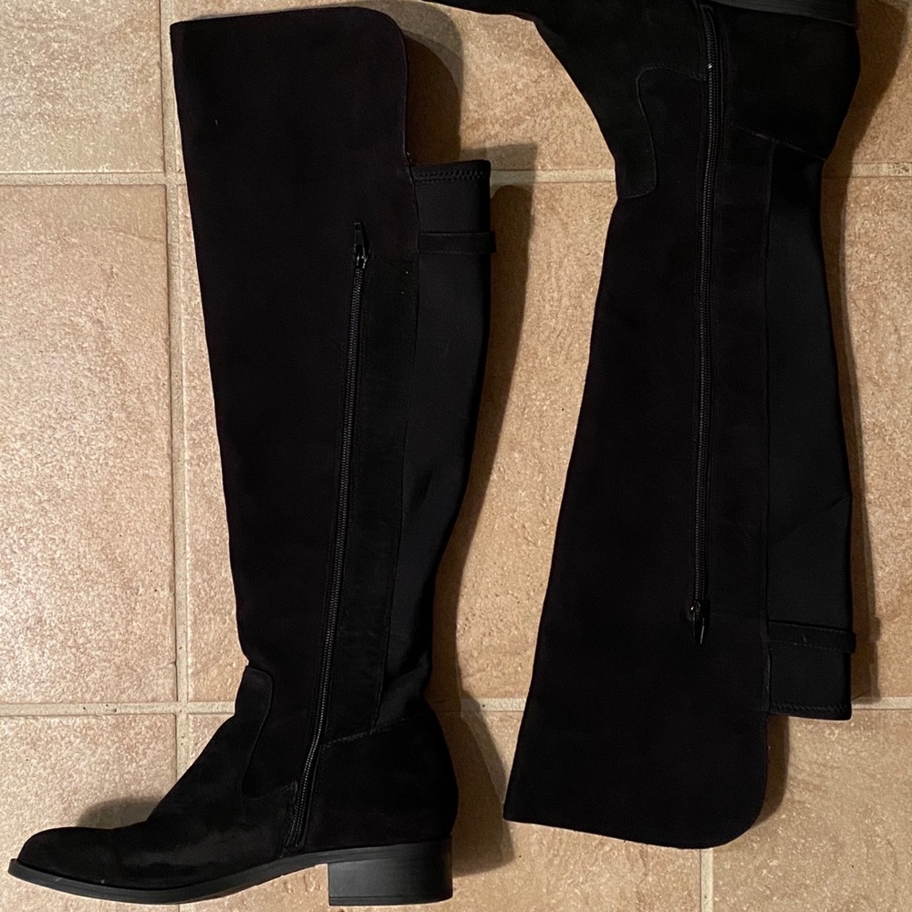 Calvin Klein Suede Stretch Over Knee Boots 8